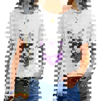 古希祝い ねこ サングラス 父 男性 女性 母 猫好き 古希 お祝い 70歳 おもしろ おもろい かっこいい レディースTシャツ - Kawaiitshirt