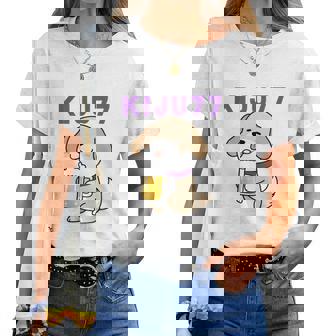 喜寿祝い ビール好き 酒好き 犬好き 父 母 男性 女性 77歳お祝い かわいい おもしろ 長袖tシャツ レディースTシャツ - Kawaiitshirt