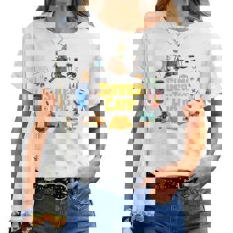 夏のキャンプ旅行 キャンパー キッズ 女の子 男の子 お揃い 長袖tシャツ レディースTシャツ - Kawaiitshirt