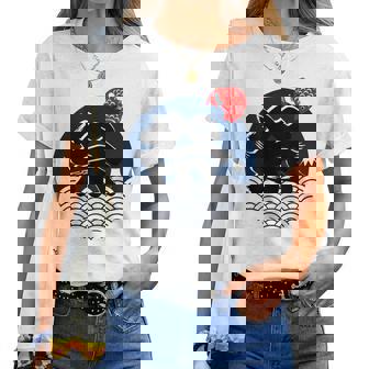 祭 まつり お祭り 海 富士山 鯛 夏祭り 秋祭り 花火大会 納涼まつり カジュアル はっぴのようなおもしろワッショイ レディースTシャツ - Kawaiitshirt