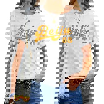 米寿祝い 野球 野球好き 野球ユニフォーム風 Beiju 文字 父 母 男性 女性 88歳 誕生日 前後プリント 長袖tシャツ レディースTシャツ - Kawaiitshirt