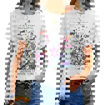 花柄 クリスチャン ティー 聖書 詩 伝道の書 3 レディースTシャツ - Kawaiitshirt