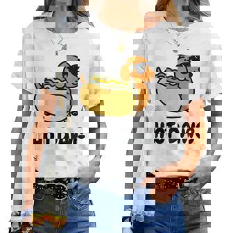 面白い犬 ホットドッグ 食通 駄洒落ギフト 男性 女性 キッズ 男の子 女の子 レディースTシャツ - Kawaiitshirt