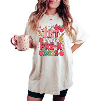 My 1St Day Of Pre-K Prek Pre K 2025 Back To School Girls Women's Oversized Comfort T-shirt - Thegiftio UK