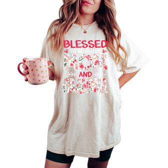 Amamzing Blessed To Be Called Mom And Grandma Mother's Day Women's Oversized Comfort T-shirt - Thegiftio UK