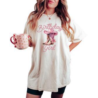Birthday Cowgirl Western Birthday Girl Bday Party Women's Oversized Comfort T-shirt - Thegiftio UK