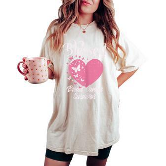 Blessed Breast Cancer Survivor Awareness Christian Women Women's Oversized Comfort T-shirt - Thegiftio UK