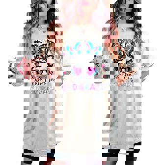 Bruh Im In 3Rd Grade Messy Bun First Day Of School Girls Women's Oversized Comfort T-shirt | Mazezy