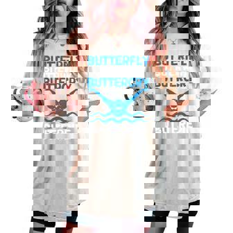Butterfly Butterwhyバタフライバタフライファニー水泳チーム 長袖tシャツ レディースオーバーサイズコンフォートTシャツ - Kawaiitshirt