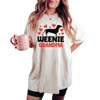 Cute Weenie Grandma Dachshund Wiener Dog Novelty Women's Oversized Comfort T-shirt - Thegiftio UK