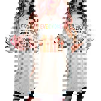 Everyone Is Welcome Here アイダホ 教師 男性 女性 キッズ レディースオーバーサイズコンフォートTシャツ - Kawaiitshirt