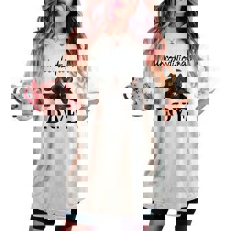 Frenchie Mum Dogへのラブフレンチブルドッグギフト レディースオーバーサイズコンフォートTシャツ - Kawaiitshirt