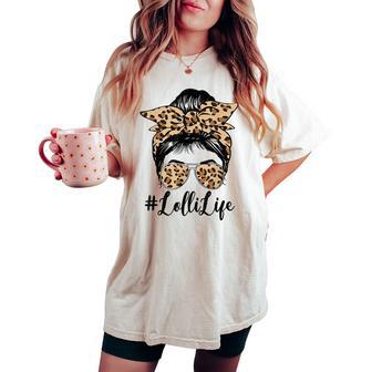 Lolli Life Bleached Leopard Messy Bun Mother's Day Women's Oversized Comfort T-shirt - Thegiftio UK