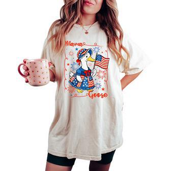 Mama Goose Patriotic 4Th Of July American Flag Womens Women's Oversized Comfort T-shirt - Thegiftio UK