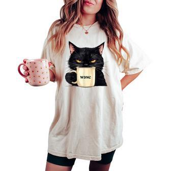 We Do Not Care Wdnc Club Black Cat Cool Men Women's Oversized Comfort T-shirt - Thegiftio UK