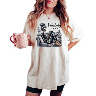 Skeleton Homebody Anti Social Club Women Women's Oversized Comfort T-shirt - Thegiftio UK