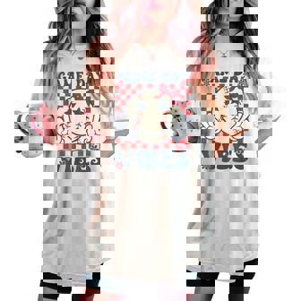 Game Day Vibes Retro Coquette Bow Baseball Girls Women Women's Oversized Comfort T-shirt | Mazezy