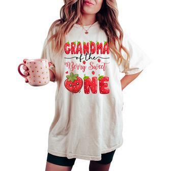 Grandma Of The Berry Sweet One Strawberry First Birthday Women's Oversized Comfort T-shirt - Thegiftio UK