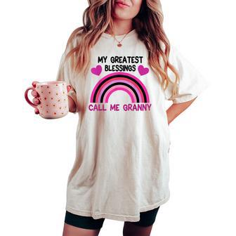 My Greatest Blessings Call Me Granny Rainbow Women's Oversized Comfort T-shirt - Thegiftio UK