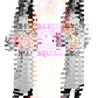 Groovy Bestie Squad Best Friends Matching Girls Women's Oversized Comfort T-shirt | Mazezy