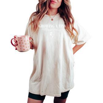Growing A Tiny Human Pregnancy Mom Retro Mother's Day Women's Oversized Comfort T-shirt | Mazezy