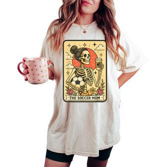 Halloween Soccer Mom Tarot Card Soccer Mama Sports Game Day Women's Oversized Comfort T-shirt - Thegiftio UK