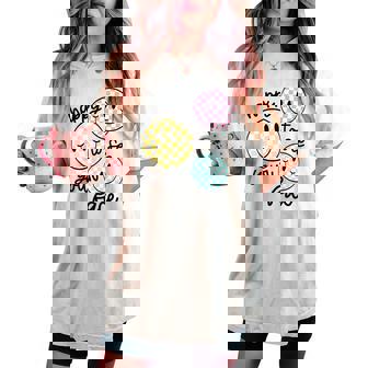 Happy To See Your Face Smile Face Teacher Back To School Women's Oversized Comfort T-shirt | Mazezy