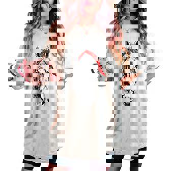 Horse For Girls 10-12 Western Red Bandana Women's Oversized Comfort T-shirt | Seseable CA