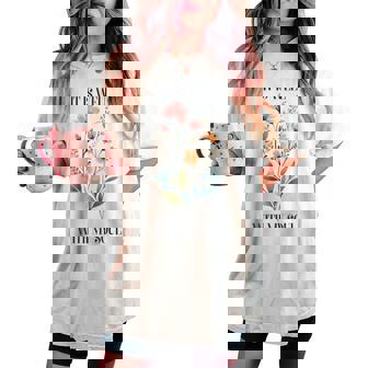 It Is Well With Myoul Christian 花柄 引用 クリスチャン 長袖tシャツ レディースオーバーサイズコンフォートTシャツ - Kawaiitshirt