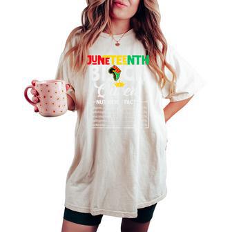 Junenth Black Queen Nutritional Facts Freedom Day Women's Oversized Comfort T-shirt - Thegiftio UK