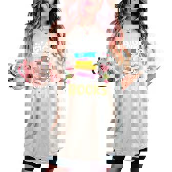 Just A Girl Who Loves Books Lover Reading Librarian Bookish Women's Oversized Comfort T-shirt - Thegiftio