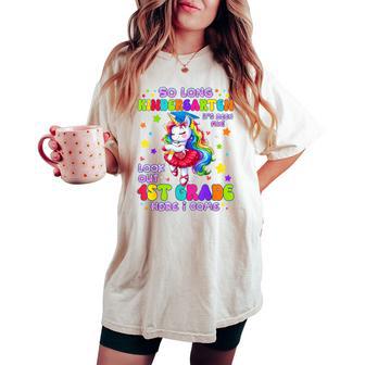 Kindergarten Graduation 2025 Graduate Girls Unicorn 1St Grad Women's Oversized Comfort T-shirt - Thegiftio UK