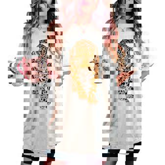 Léopard Chat Prédateur Leo Garçons Filles Amateurs Jaguar T-shirt oversize confortable pour femme - Cadeauxyz