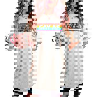 Lgbtq Gay Af Pride Lgbt Ally Rainbow Flag Retrointage レディースオーバーサイズコンフォートTシャツ - Kawaiitshirt