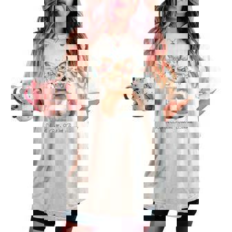 Life Is Better With Bunnies 水彩 ウサギ 花柄 ウサギ レディースオーバーサイズコンフォートTシャツ - Kawaiitshirt