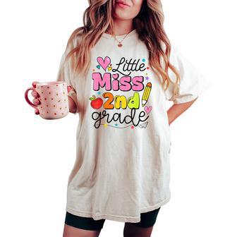 Little Miss 2Nd Grade Back To School Cute Second Grade Girls Women's Oversized Comfort T-shirt - Thegiftio UK