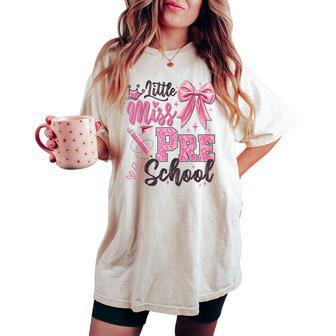 Little Miss Preschool Back To School First Day Of Prek Girl Women's Oversized Comfort T-shirt - Thegiftio UK
