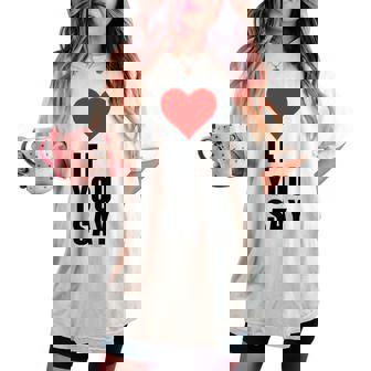 I Love Heart Red If Youay For アパレル レディースオーバーサイズコンフォートTシャツ - Kawaiitshirt