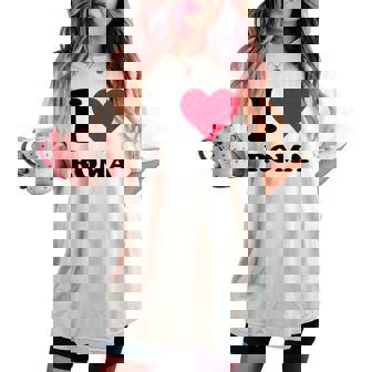 I Love Roma レディースオーバーサイズコンフォートTシャツ - Kawaiitshirt