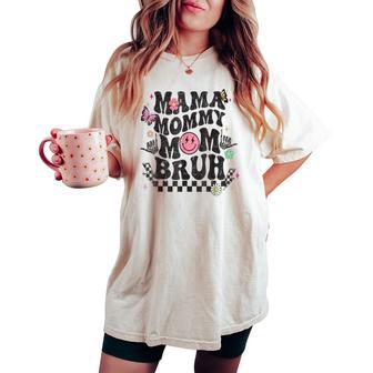 Mama Mommy Mom Bruh Groovy Women's Oversized Comfort T-shirt - Thegiftio UK