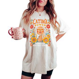 Mexican Woman Latina Power Flowers Pride Hispanic Heritage Women's Oversized Comfort T-shirt - Thegiftio UK