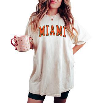 Miami Vintage Text And Throwback Miami Women's Oversized Comfort T-shirt - Thegiftio UK
