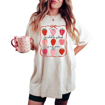 Middle School Is My Jam Strawberry Middle School Squad Women's Oversized Comfort T-shirt - Thegiftio UK