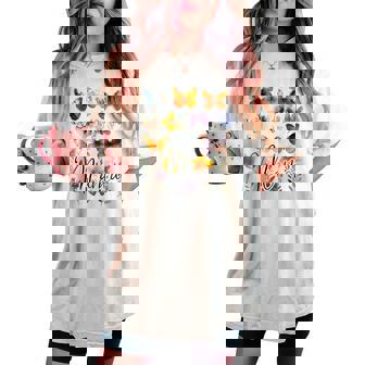 Mommy Mama バタフライ フローラル 夏 母の日 グラフィック ママ 長袖tシャツ レディースオーバーサイズコンフォートTシャツ - Kawaiitshirt