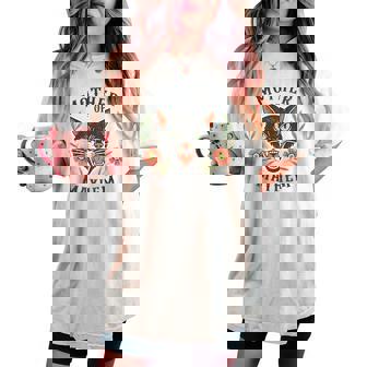 Mother Of Mayhem Mom Cat Mother Of Mayhem Cat Flower Women's Oversized Comfort T-shirt - Thegiftio