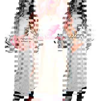 No Balance Girl スポーツとユーモアのための面白いパロディデザイン レディースオーバーサイズコンフォートTシャツ - Kawaiitshirt