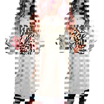 No Coffee No Workee 面白いコーヒー愛好家 レディースオーバーサイズコンフォートTシャツ - Kawaiitshirt