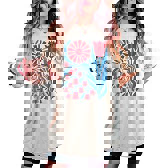 No Words Subtle Foxglove Daisy Tulip Women's Oversized Comfort T-shirt - Thegiftio