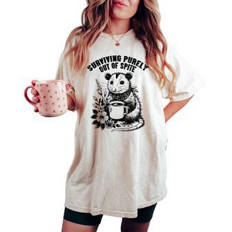Opossum Surviving Out Of Spite Possum Humor Women Women's Oversized Comfort T-shirt - Thegiftio UK