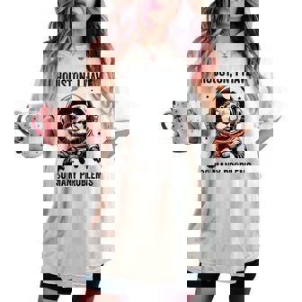 Otter Dad Mompace ヒューストン問題カワウソ レディースオーバーサイズコンフォートTシャツ - Kawaiitshirt